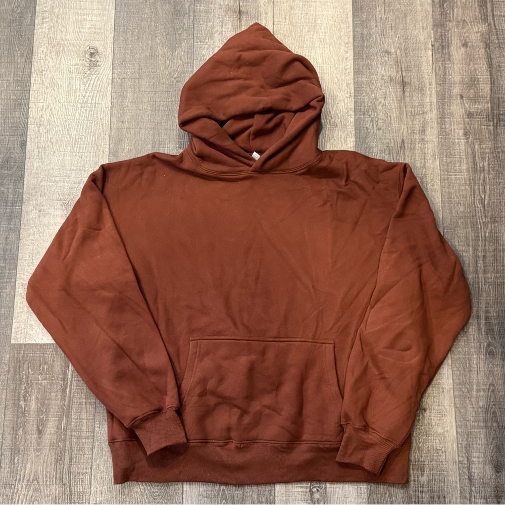 LOS ANGELES APPAREL Hoodie Sweatshirt in Brown XL Extra Large